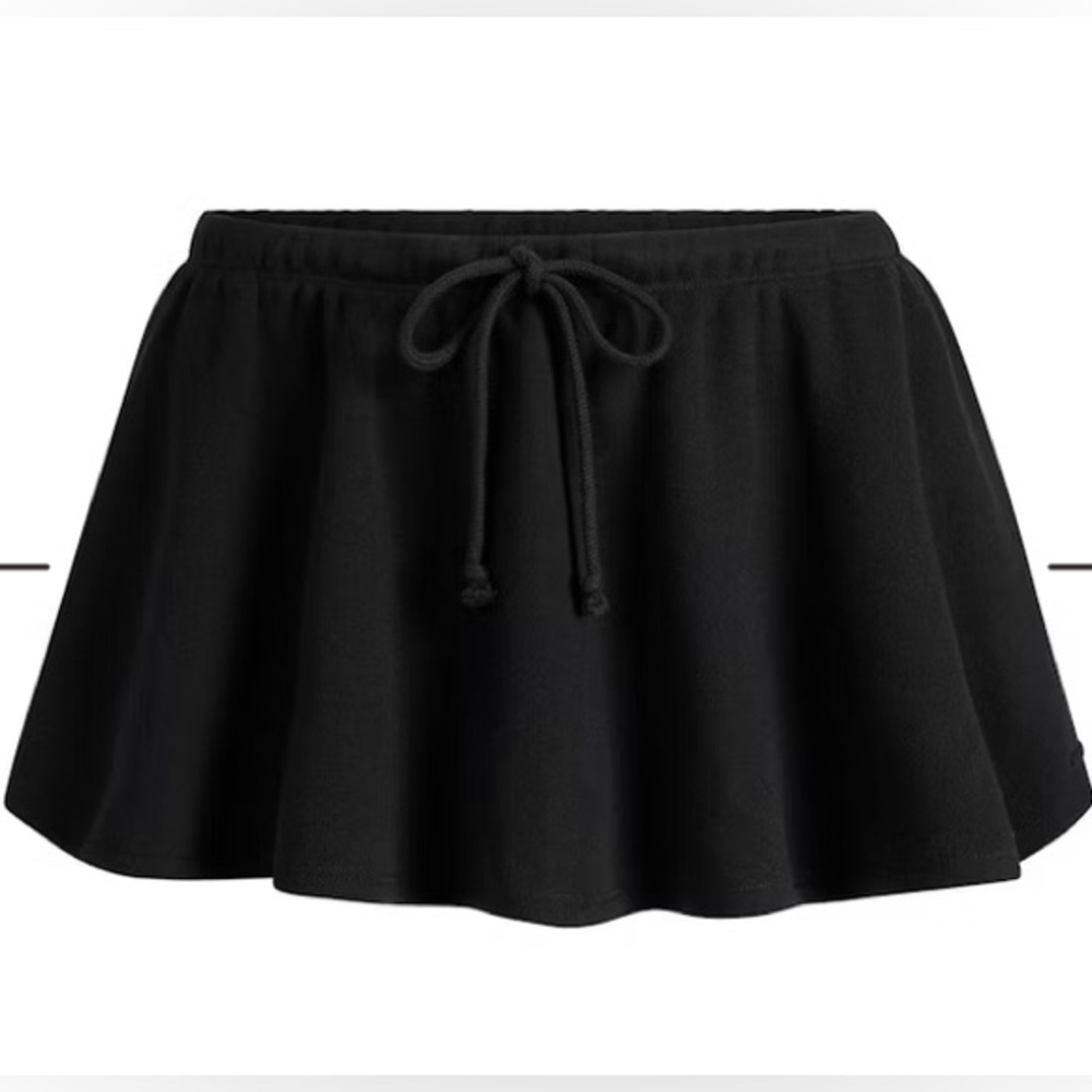 SKIMS Black Cotton Fleece Mini Skirt Onyx Small BNWT - Picture 6 of 11